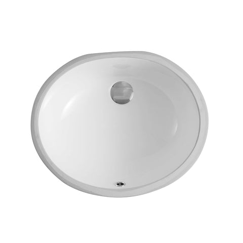 White Oval Undermount Bathroom Sink