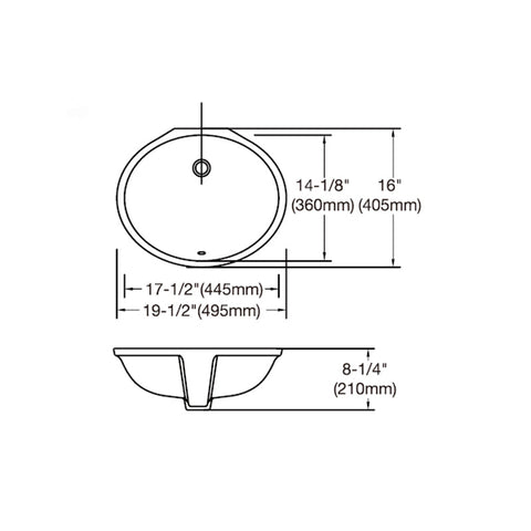 White Oval Undermount Bathroom Sink