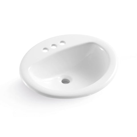 Above Counter Vitreous China Circular Vessel Bathroom Sink with Overflow