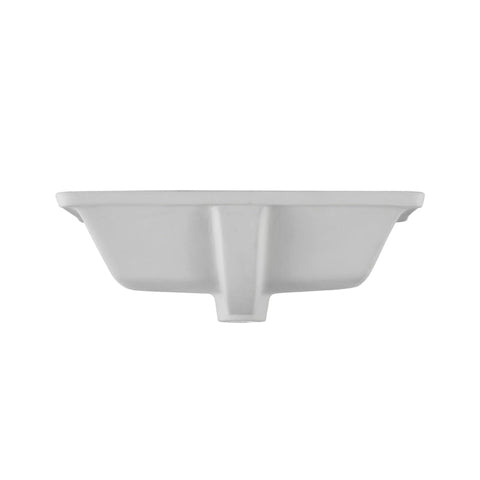 White Rectangular Undermount Bathroom Sink with Overflow