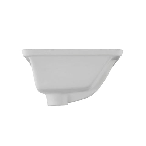 White Rectangular Undermount Bathroom Sink with Overflow