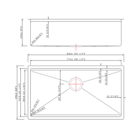 Undermount 304 Stainless Steel Single Bowl Handmade Sink
