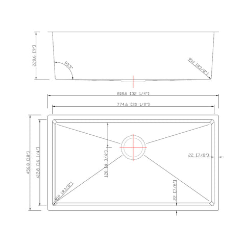 Undermount 304 Stainless Steel Single Bowl Handmade Sink