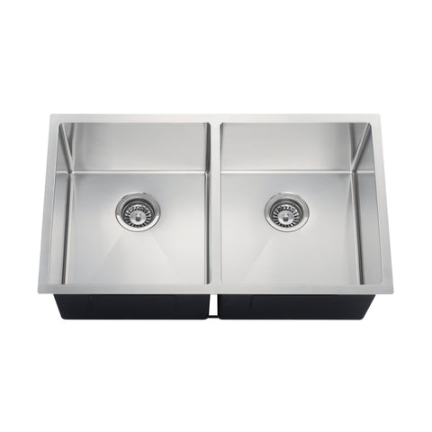 Undermount 304 Stainless Steel Double Bowl Handmade Sink
