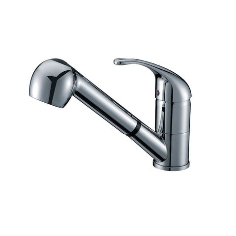 Chrome Single Handle Pull-out Kitchen Faucet