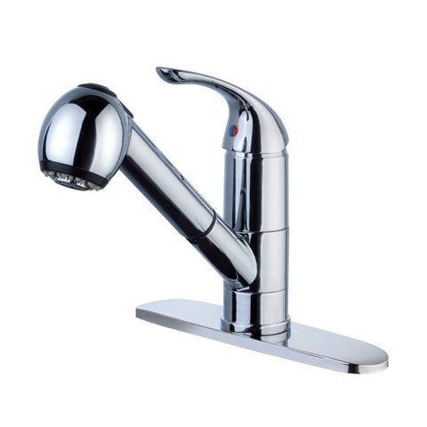 Chrome Single Handle Pull-out Kitchen Faucet