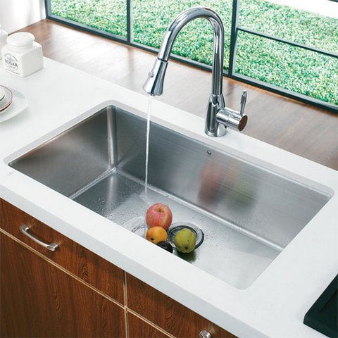 Chrome Single Handle Pull-Down Kitchen Faucet