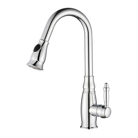 Chrome Single Handle Pull-Down Kitchen Faucet
