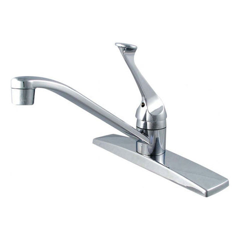 Chrome Single Handle Mid-arc Kitchen Faucet without Sprayer Head