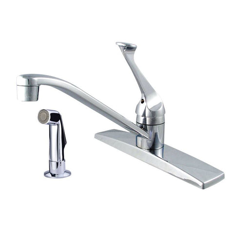 Chrome Single Handle Mid-arc Kitchen Faucet with Side Spray Included