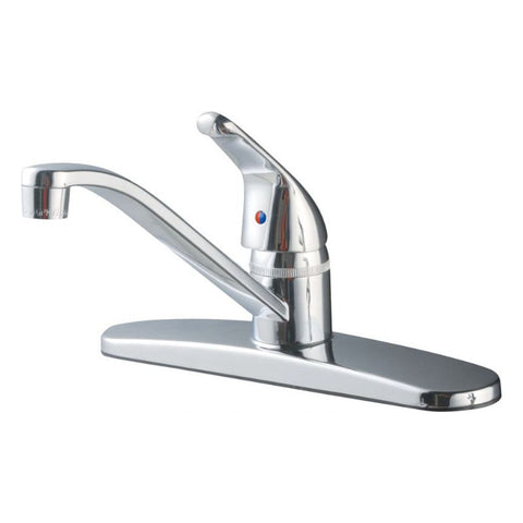 Chrome Single Handle Mid-arc Kitchen Faucet without Sprayer Head