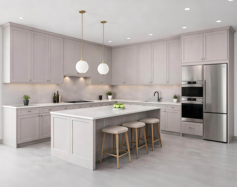 Dune Gray Shaker Modern-Style Kitchen Cabinets