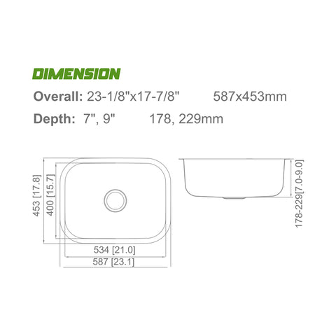 Undermount Stainless Steel Single Bowl Kitchen Sink APX-FD1002