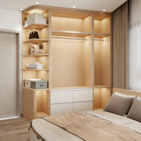 Haven Oak Open Wardrobe