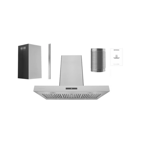 Hauslane 30 in. Convertible Island Range Hood with Dual Controls, LED, Baffle Filter in Stainless Steel