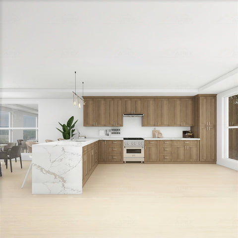 Wood Brown Shaker 10 x 10 Kitchen Combo