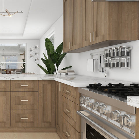 Wood Brown Shaker 10 x 10 Kitchen Combo