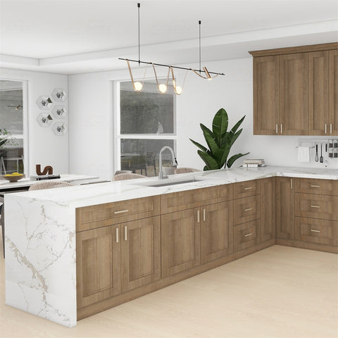 Wood Brown Shaker 10 x 10 Kitchen Combo