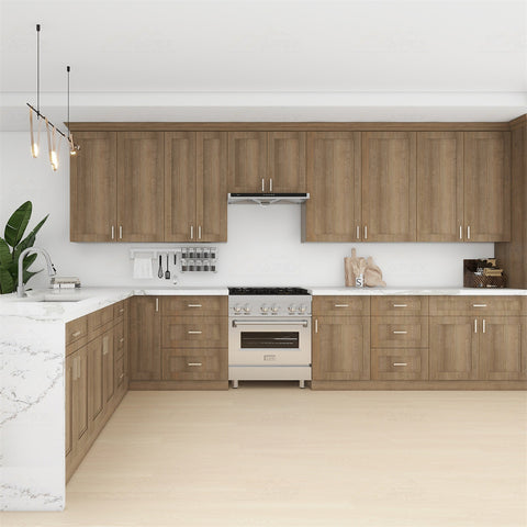 Wood Brown Shaker 10 x 10 Kitchen Combo