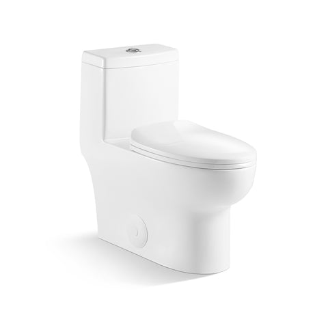 28.7" x 14.1" Siphonic One Piece Toilet in White