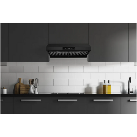 Hauslane Chef 30-in Ducted Matte Black Undercabinet Range Hood