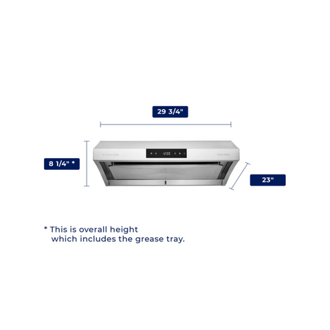 Hauslane Chef 30-in Ducted Stainless Steel Undercabinet Range Hood