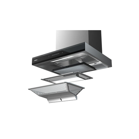 ROBAM 30-in Convertible Stainless Steel Wall-Mounted Range Hood with Charcoal Filter