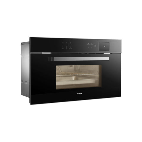 ROBAM  30-in Air Fry Convection European Element Single Electric Wall Oven (Black Glass)