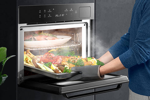 ROBAM  24-in Air Fry Convection European Element Single Electric Wall Oven (Black)
