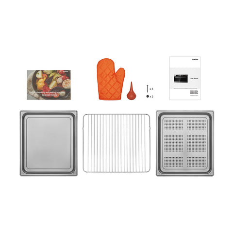 ROBAM  30-in Air Fry Convection European Element Single Electric Wall Oven (Black Glass)