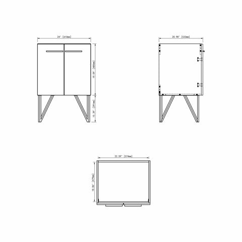 Modern Bathroom Vanity Cabinet with Metal Legs