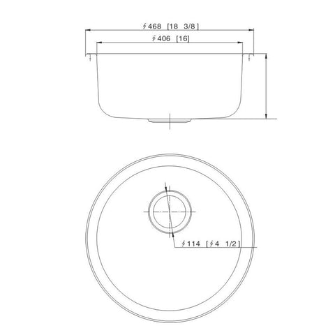 Undermount Stainless Steel Single Round Bowl Kitchen Sink