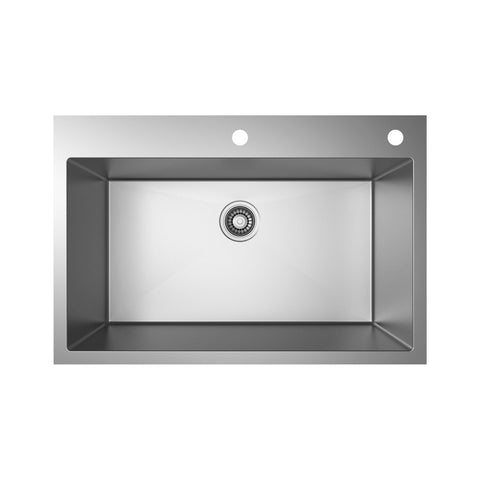 Undermount 304 Stainless Steel Single Bowl Handmade Sink APX-T3322S-S