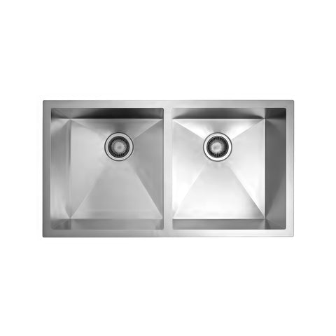 Undermount 304 Stainless Steel Double Bowl Handmade Sink APX-U3118H