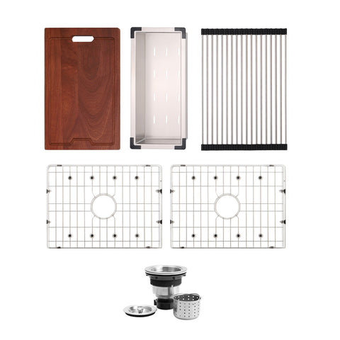 Undermount Brushed Stainless Steel Double Equal Bowl Kitchen Sink APX-U3219H-L