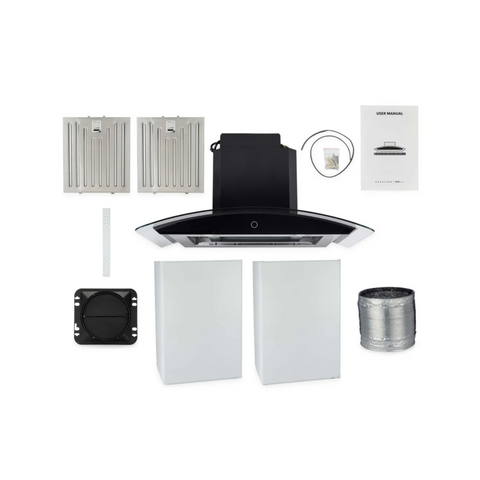 Hauslane Chef 30-in Convertible Stainless Steel Wall-Mounted Range Hood