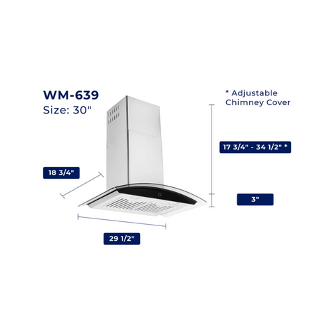 Hauslane Chef 30-in Convertible Stainless Steel Wall-Mounted Range Hood