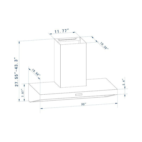 1000-CFM Convertible Stainless Steel Wall Mount Range Hood