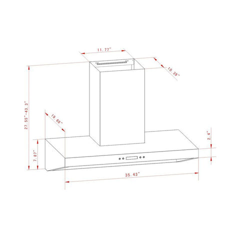 1000-CFM Convertible Stainless Steel Wall Mount Range Hood