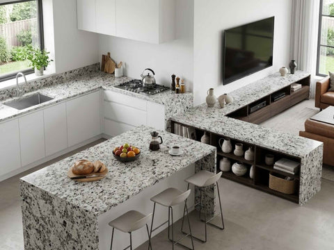 White Flower Granite Countertop