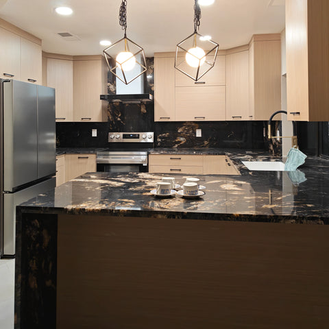White Oak Frameless Modern Kitchen Cabinets