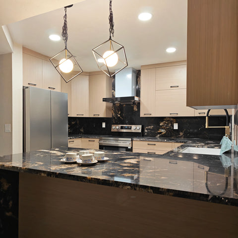 White Oak Frameless Modern Kitchen Cabinets