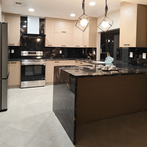 White Oak Frameless Modern Kitchen Cabinets