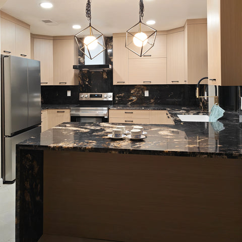 White Oak Frameless Modern Kitchen Cabinets