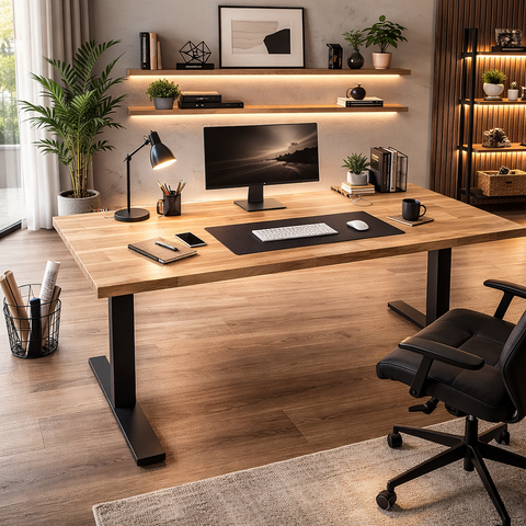 Modern Solid Wood Butcher Block Desk Top