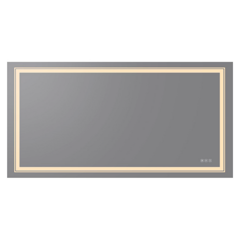 Arba 72" x 30" Frameless Rectangular Anti-Fog Adjustable LED Ligtht Bathroom Vanity Mirror in Silver