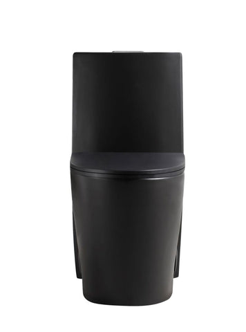 Arba 27" x 16" Dual Flush Standard One Piece Toilet in Black