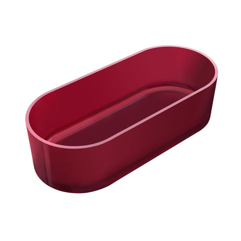 Arba 67" x 30" Freestanding Solid Surface Bathtub in Clear Cherry Red