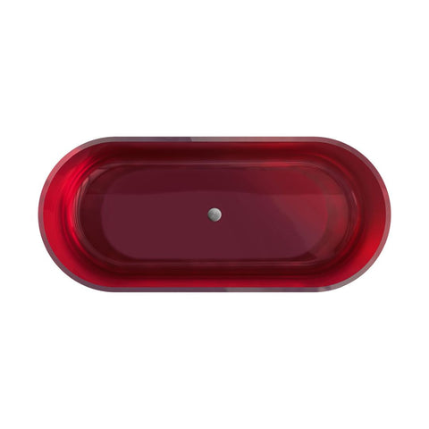 Arba 67" x 30" Freestanding Solid Surface Bathtub in Clear Cherry Red