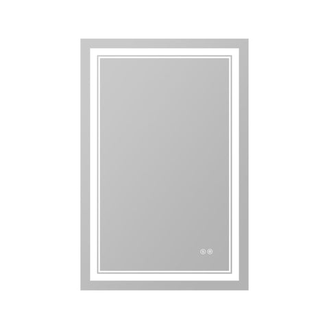 Arba 24" x 36" Frameless Rectangular Anti-Fog Adjustable LED Ligtht Bathroom Vanity Mirror With Magnifying Glass